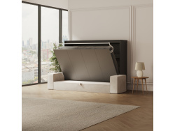 SMARTBett 140x200 Wall Bed Horizontal M2 (Depth 55cm) Anthrazit incl. SOFA Anthracite